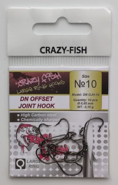 Haczyk Crazy Fish DN Offset Joint Hook #10