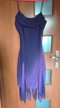 Sukienka ombre na ramiączkach fioletowa
