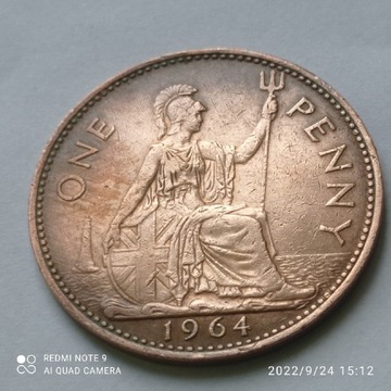 1 Pens z 1964 r Wielka Brytania, ładnie zachowana 
