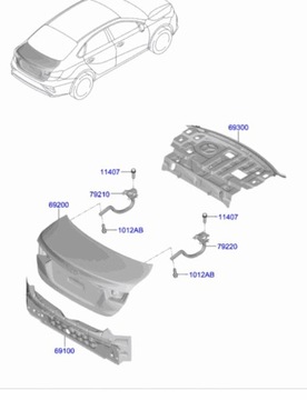 Trunk Lid - Kia (69200 M7100)