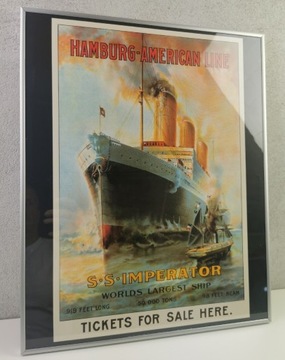 obraz, obrazek, grafika statek morze vintage
