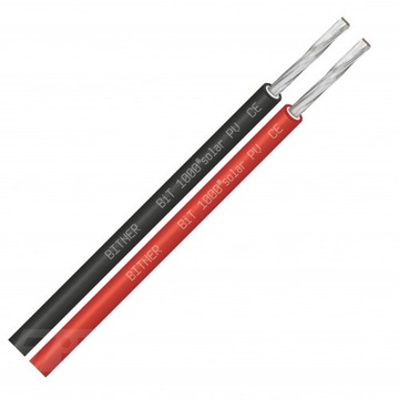 Kabel solarny 6mm2 czarny/ czerwony 1M