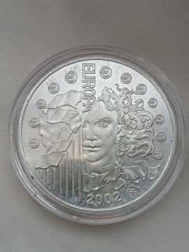 Francja 1/4 Euro 2002 r srebro 20 tyś szt