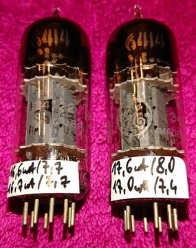 2 x GE USA Ovensboroe 6414 ~ecc81 12at7 Gain 140%