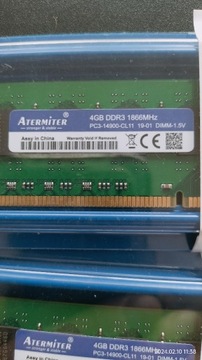 RAM 4Gb 1866Mhz etermiter CL11 PC-3 14900 