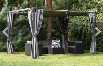 Pergola ogrodowa 3x3 z zasłonami