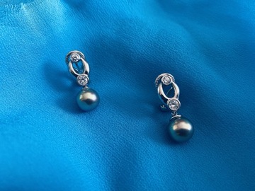 nowe unikatowe kolczyki Majorica prawdziwe perły