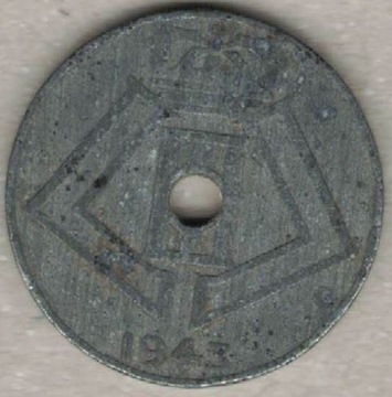 Belgia 10 centymów centimes 1943 Q-E 22 mm nr 2