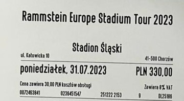 Rammstein bilet na płytę