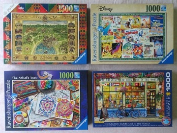 Puzzle Ravensburger & Eurographics 1x1500 + 3x1000