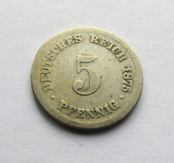 5 pfennig 1875J, Cesarstwo Niemieckie
