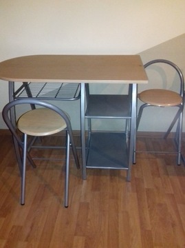 Biurko / stół + 2 składane krzesła