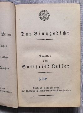 Gottfried Keller nowele po niemiecku z 1921