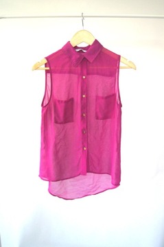 fioletowa fuksjowa malinowa bluzka koszula 36S 