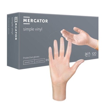 Rękawiczki jednorazowe winylowe Mercator Medical S
