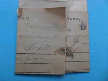 Telegram Kraków 1920r od Wojciecha Grabowskiego