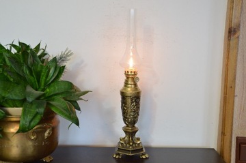 piękna cynowa LAMPA NAFTOWA stara holenderska