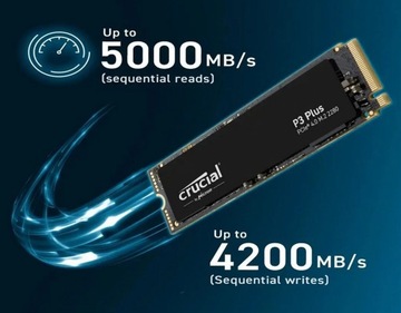Dysk SSD M2 2TB Crucial P3 Plus NVME PCIe4x4 5000/4200 MB/s