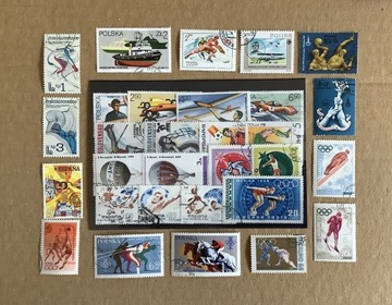znaczki pocztowe SPORT kasowane 150 szt.