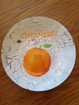 Talerz ozdobny decoupage orange