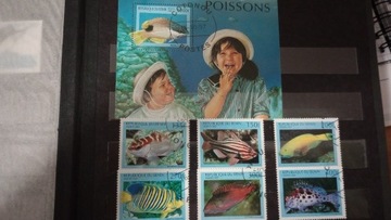 Benin_1997r._fauna, ryby, znaczki kasowane