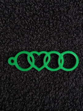 Brelok Audi Serce V1 - Druk 3D - Zielony