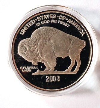 Głowa Indianina posrebrzana moneta USA 2003
