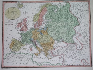 1826 mapa POLSKA WARSZAWA EUROPA NAPOLEON