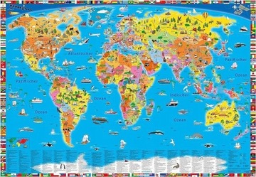 Plakat Polityczna Mapa Świata mapy 140 x 100 cm