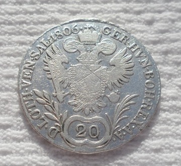 Austria Franciszek II 20 krajcarów 1806 B Kremnica