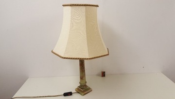 Lampa stołowa marmurowa lata 70-te Vintage abażur 