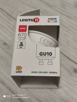 Żarówka LED GU10 7,1 W 670  Neutralna biel Lexman