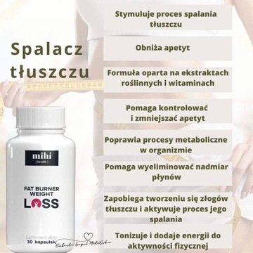 Spalacz tłuszczu utrata masy ciała 30 kapsułek 