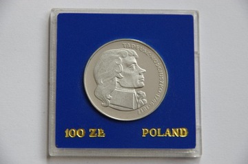 100 złotych - Tadeusz Kościuszko - 1976 rok srebro