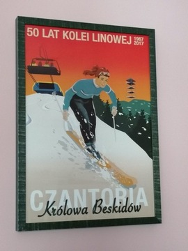 Plakat retro CZANTORIA BESKIDY NARTY KOLEJ