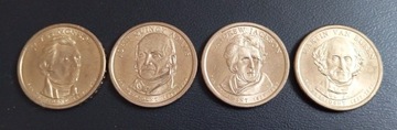 Zestaw 4 monet Presidential Dollars z 2008 roku