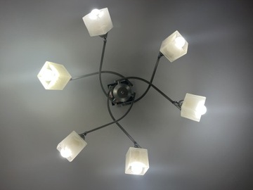 Lampa 6- ramienna kwadraty