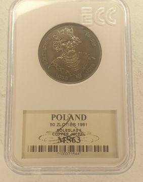 50 ZŁ BOLESŁAW II ŚMIAŁY 1981 GRADING MS63