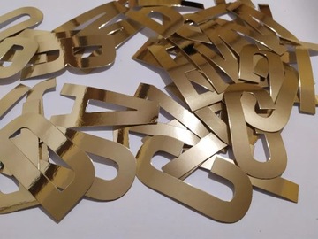 Litery,cyfry, napisy złote lustrzane 10cm