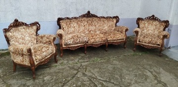 Wypoczynek barokowy sofa + 2 fotele 