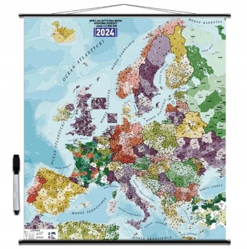 Mapa Europy Kodowa 160x140cm ścienna Aktualna 2024