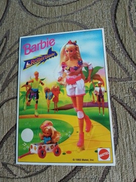 Barbie naklejka pocztówka 1993 rok