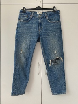 Spodnie jeansowe z boyfriend niebieski Zara 44