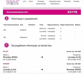 Bilet lotniczy Wizzair Wrocław-Larnaka Cypr
