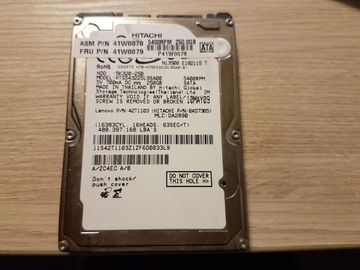 Dysk HDD 250GB SATA 2,5" używany, sprawny