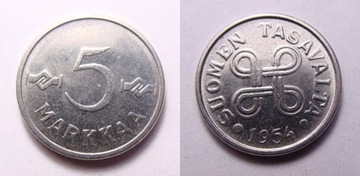 Finlandia 5 markka 1954 r.