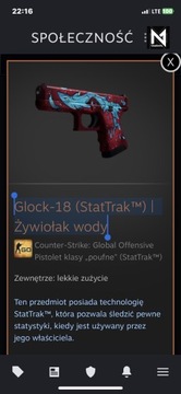 Skin CS:GO Glock-18 (StatTrak) | Żywiołak wody