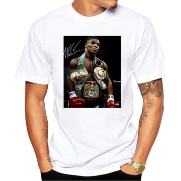 Koszulka M Mike Tyson boks tshirt biała boxing
