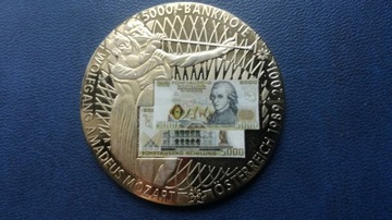 Numizmat banknot 5000 szylingów_Austria