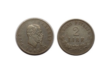 Włochy, Vittorio Emanuele II, 2 Liry 1863